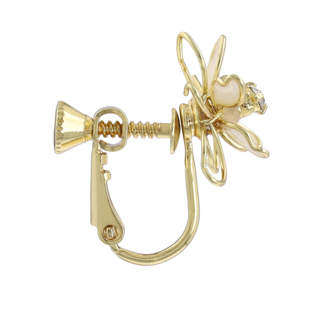 Layered Wire Flower Clip Ons