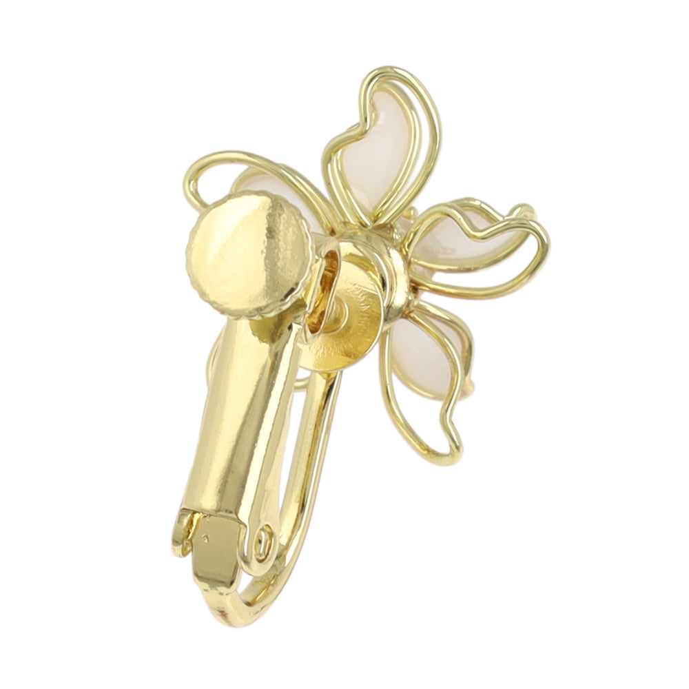 Layered Wire Flower Clip Ons