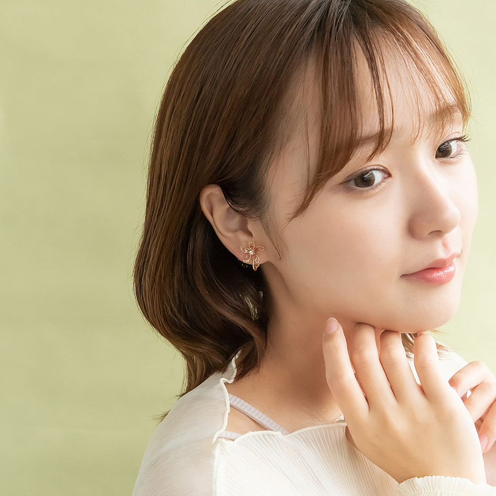 Layered Wire Flower Clip Ons