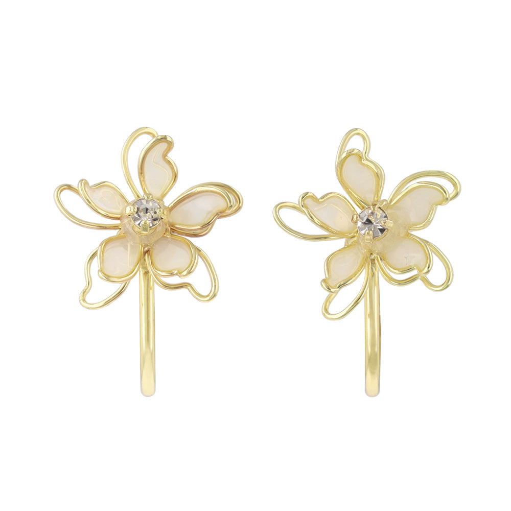 Layered Wire Flower Clip Ons