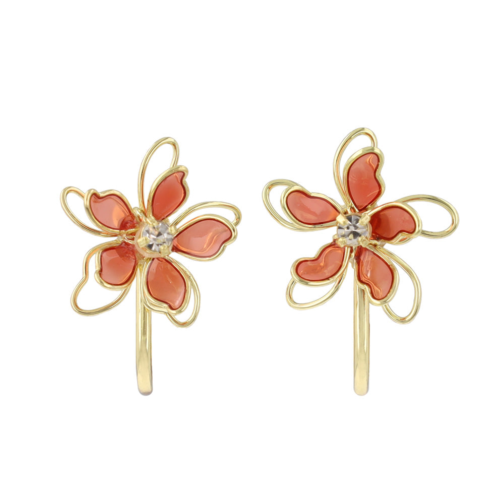 Layered Wire Flower Clip Ons