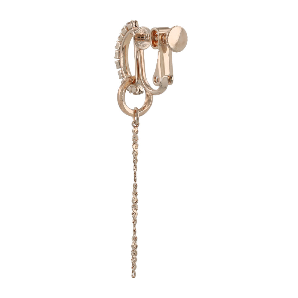Rose Silver Long Chain Clip Ons