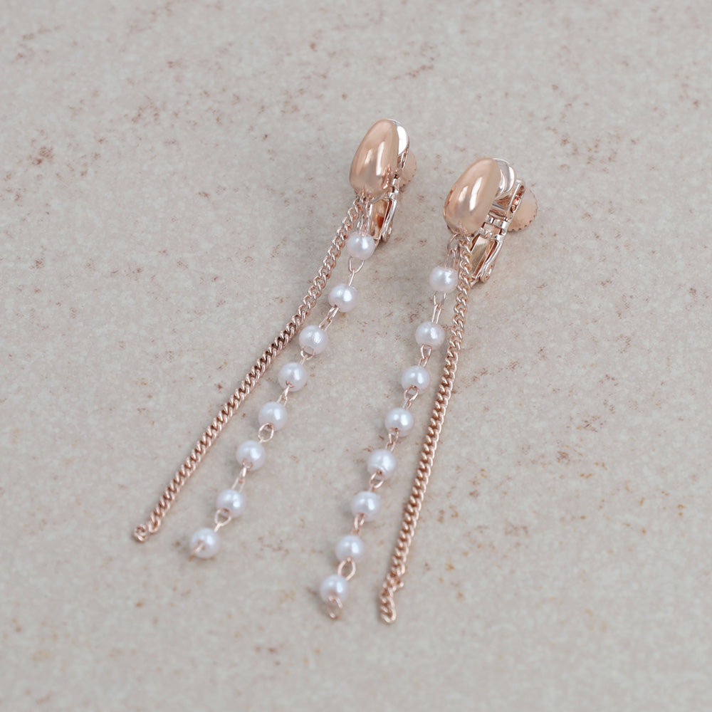 Rose Silver Double Threader Clip Ons