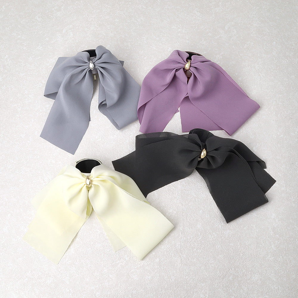 Draped Bow Snap Band Pony Hook