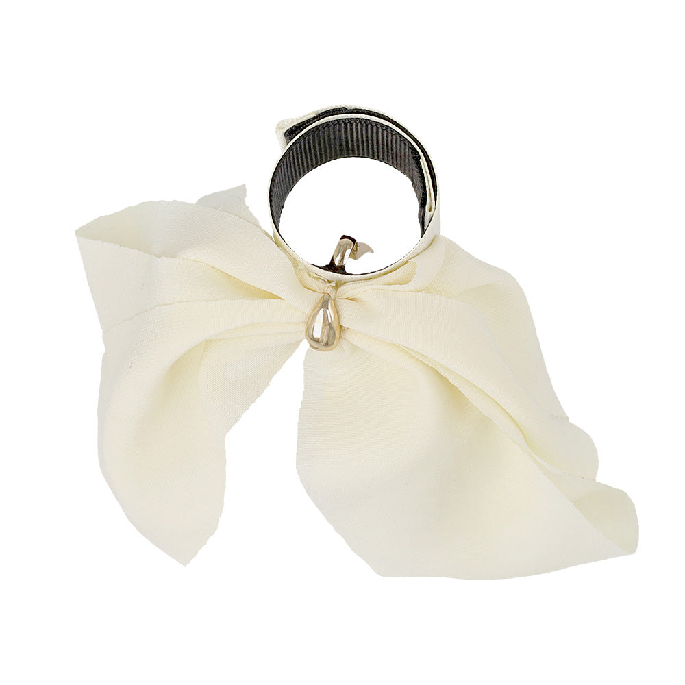 Draped Bow Snap Band Pony Hook