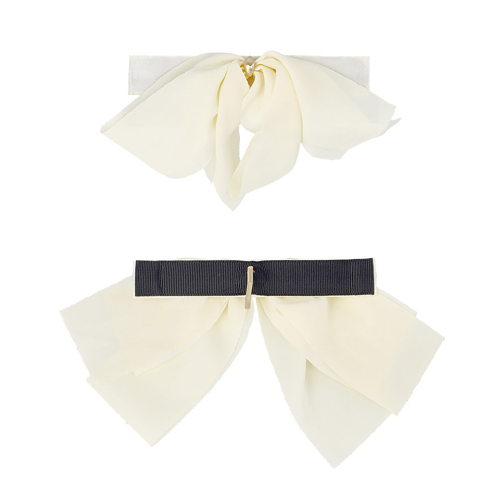 Draped Bow Snap Band Pony Hook