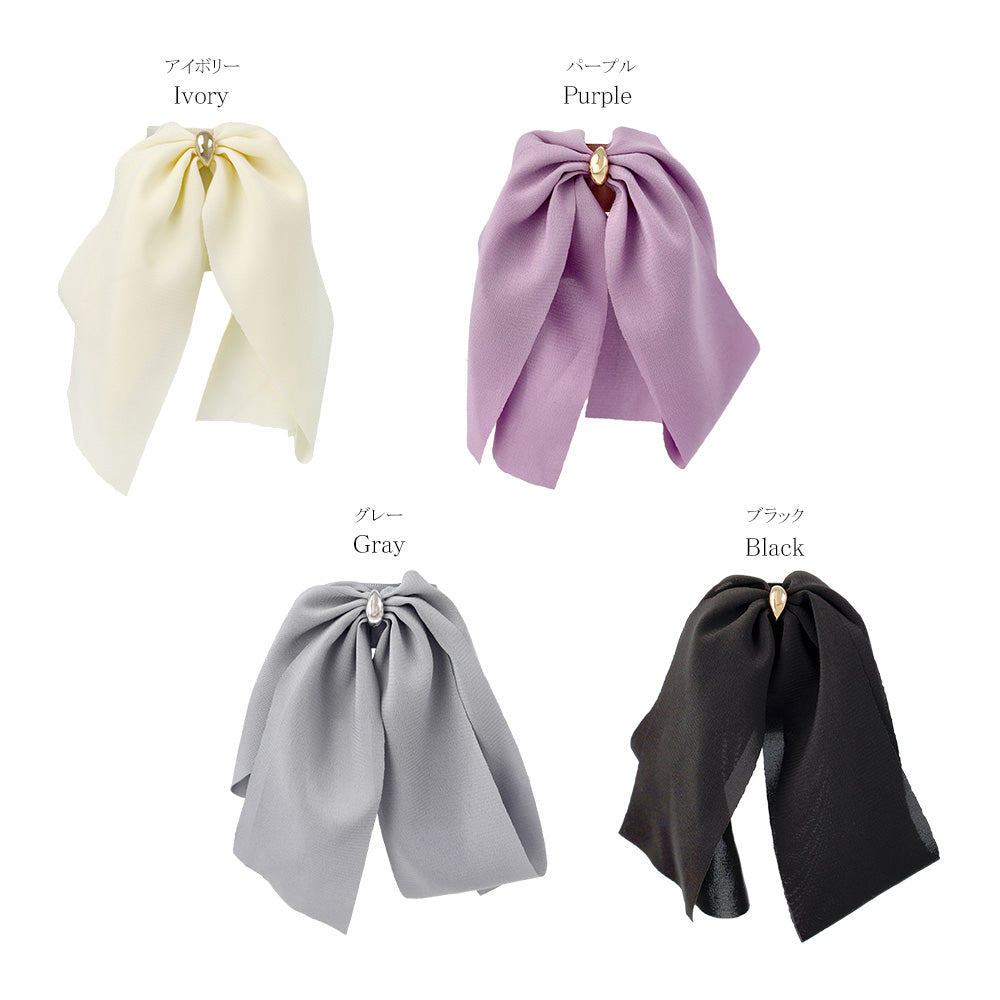 Draped Bow Snap Band Pony Hook