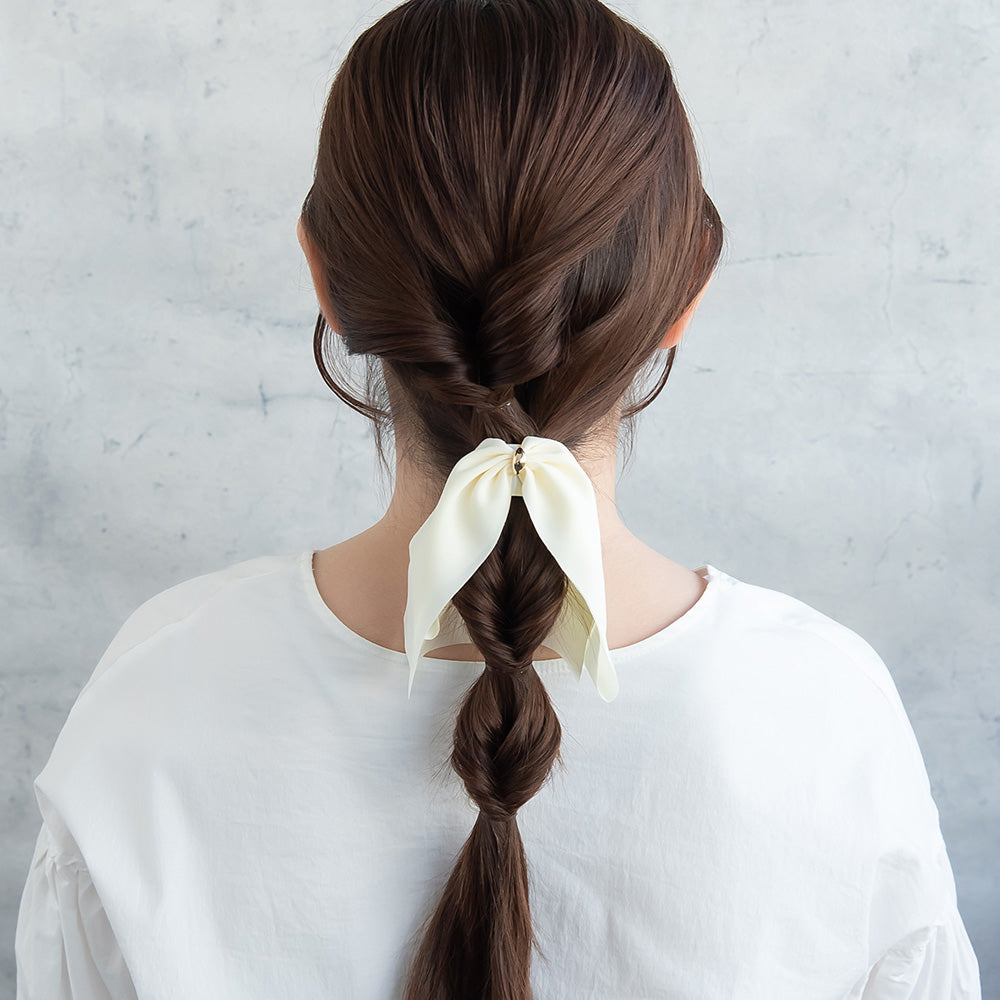 Draped Bow Snap Band Pony Hook