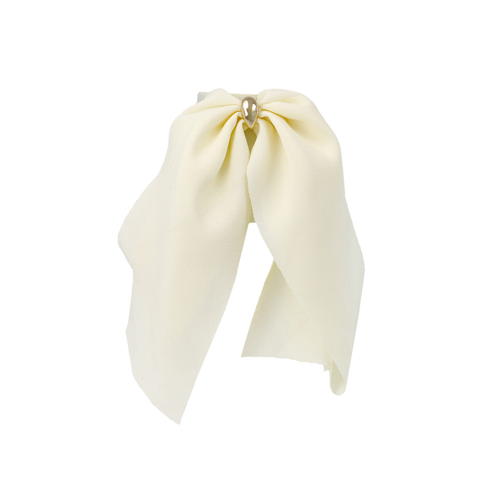 Draped Bow Snap Band Pony Hook