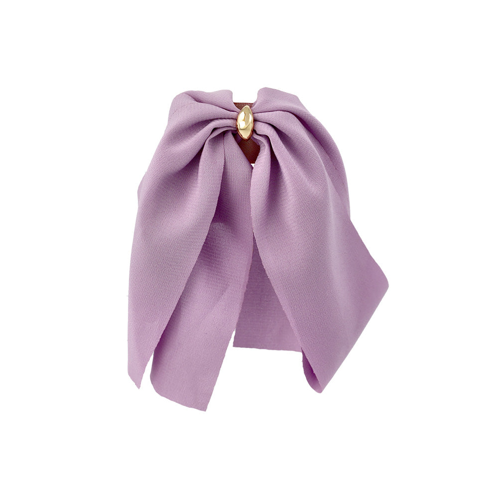 Draped Bow Snap Band Pony Hook