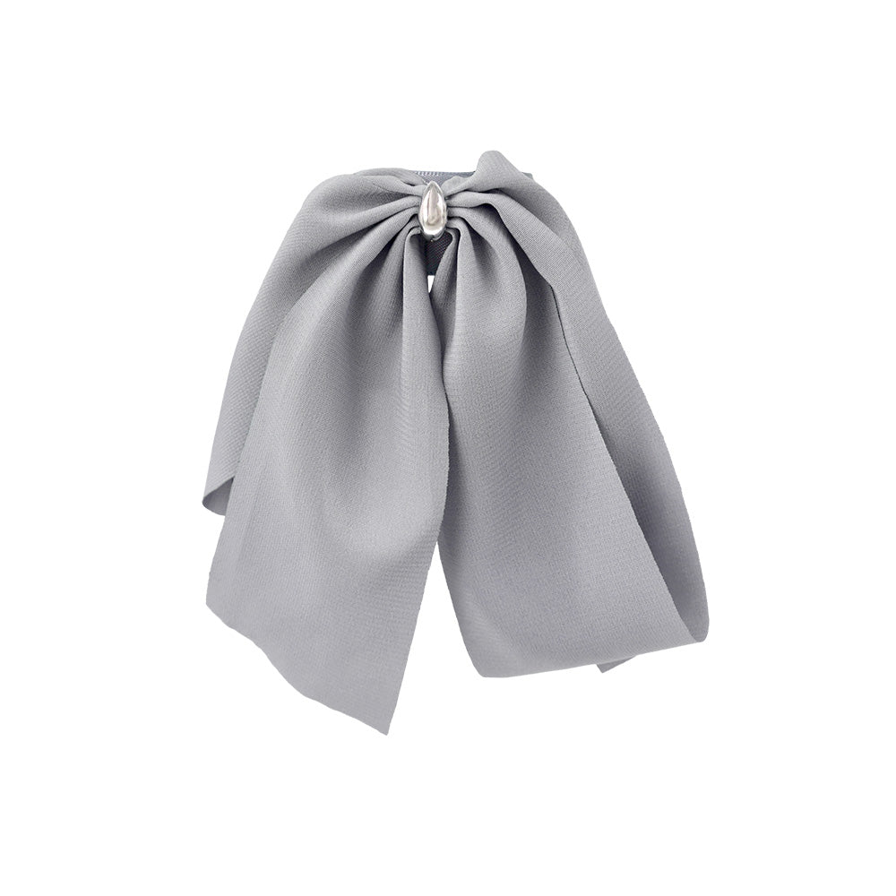 Draped Bow Snap Band Pony Hook