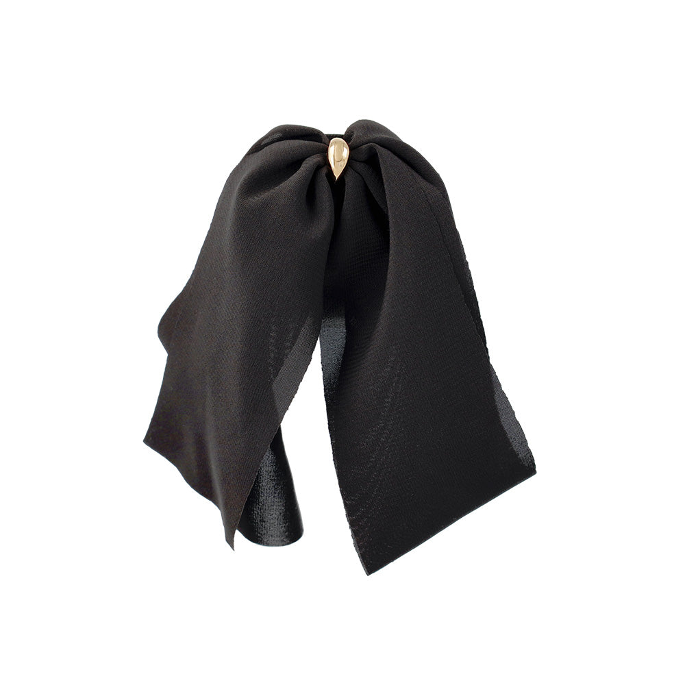 Draped Bow Snap Band Pony Hook