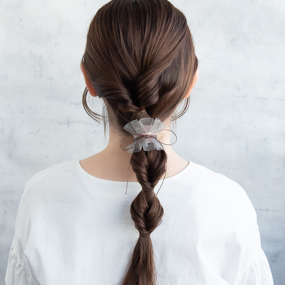 Sheer Ribbon Snap Band Pony Hook