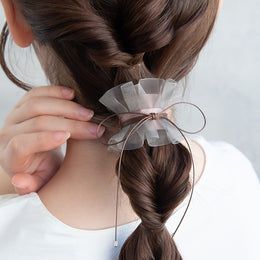Sheer Ribbon Snap Band Pony Hook
