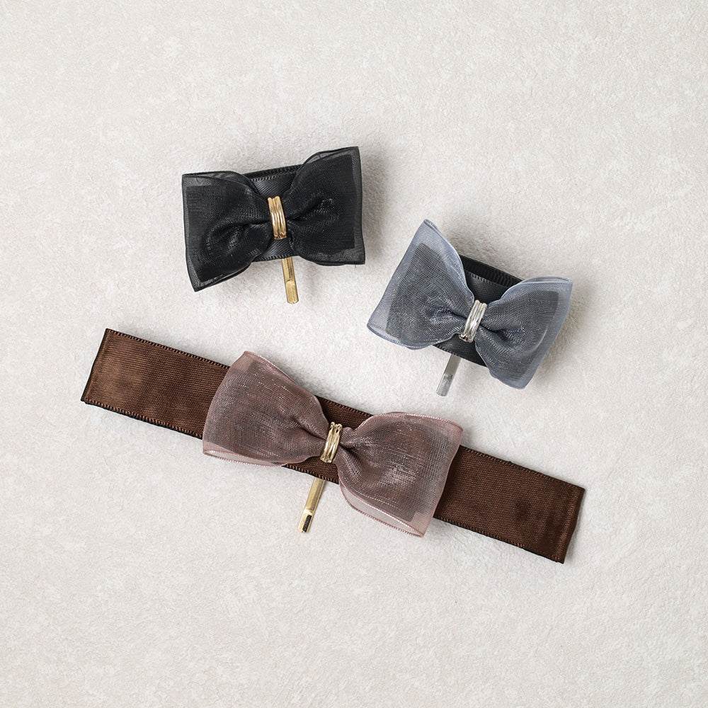 Sheer Bow Snap Band Pony Hook - osewaya