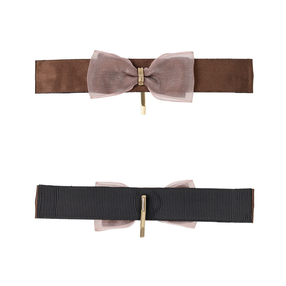 Sheer Bow Snap Band Pony Hook