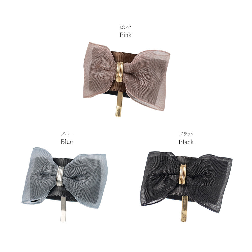 Sheer Bow Snap Band Pony Hook