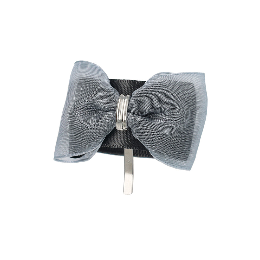 Sheer Bow Snap Band Pony Hook