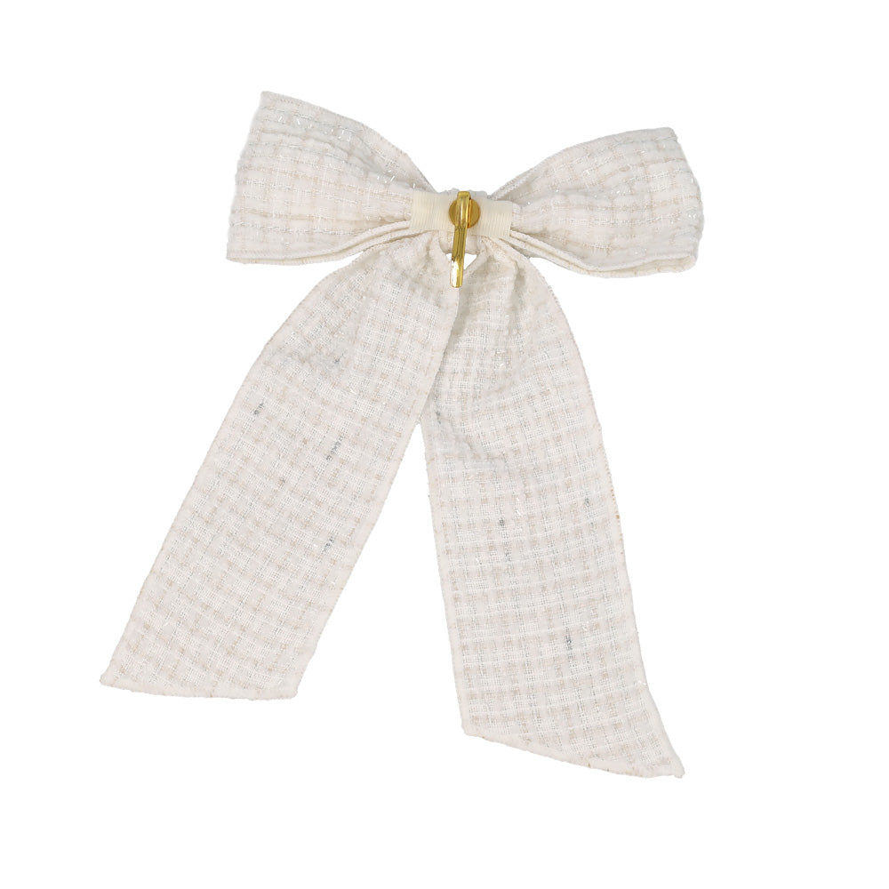 large Tweed Bow Pony Hook