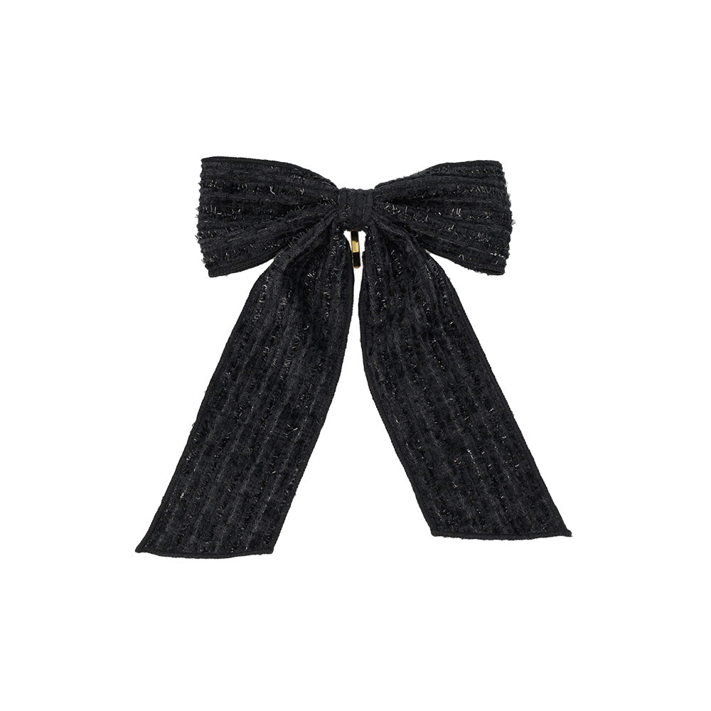 large Tweed Bow Pony Hook