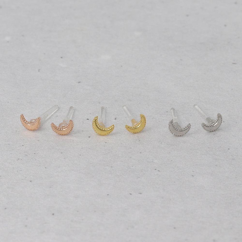 Tiny Moon Plastic Earrings