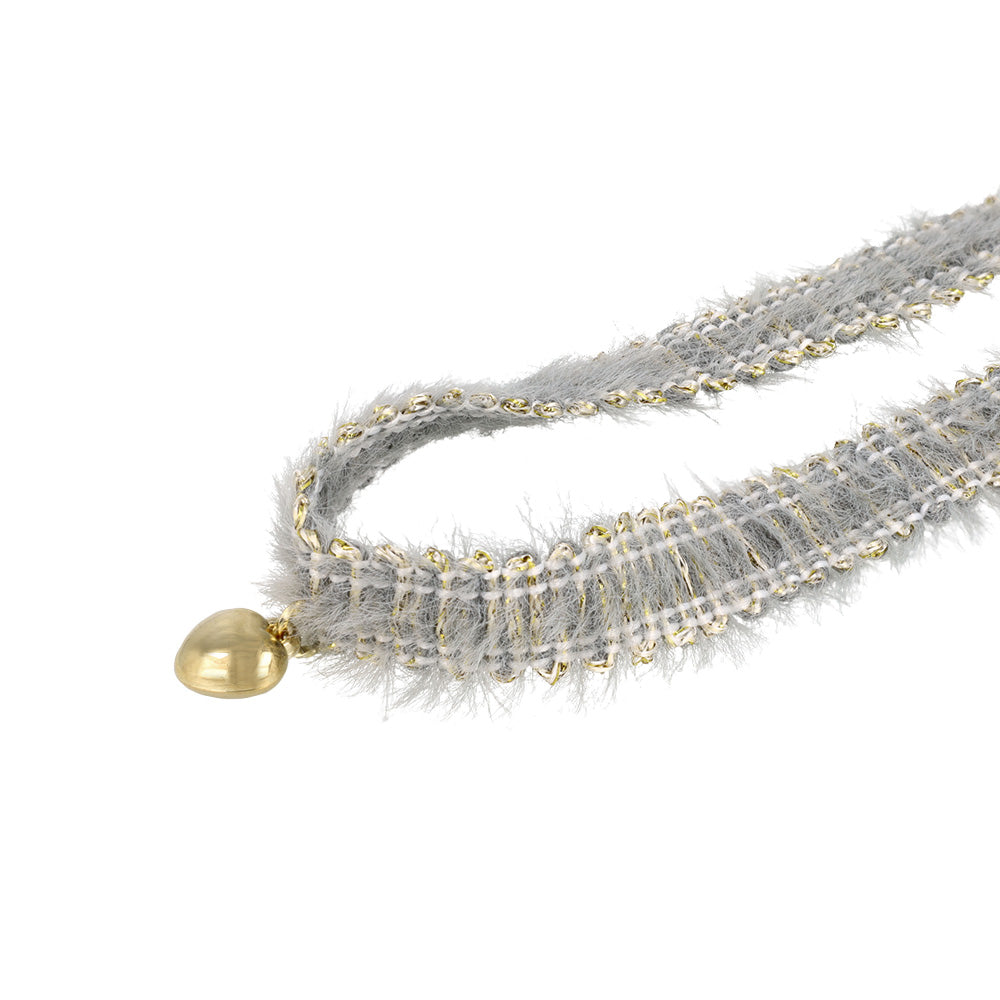 Puffed Heart Fuzzy Choker Necklace