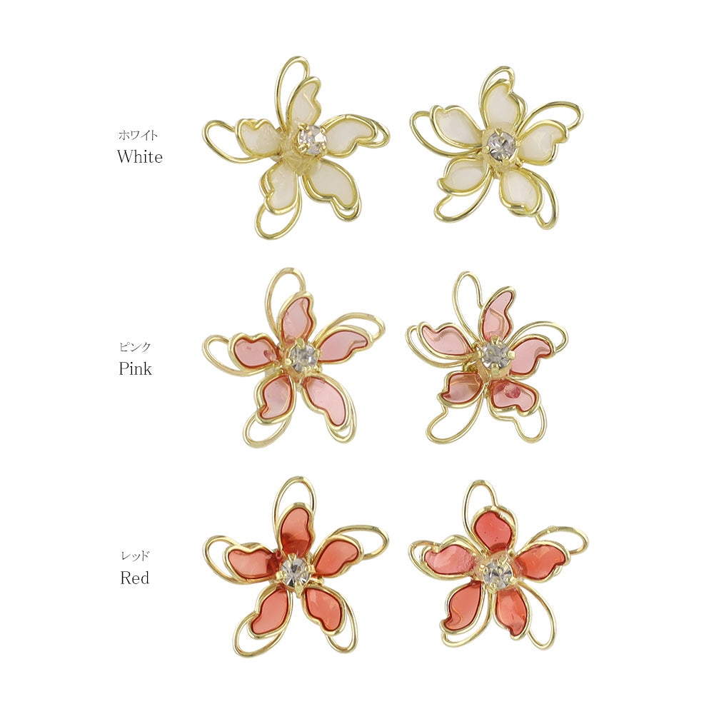 Layered Wire Flower Stud Earrings
