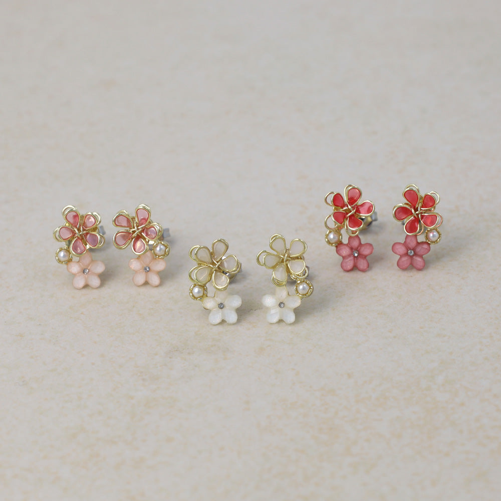 Flower Cluster Stud Earrings