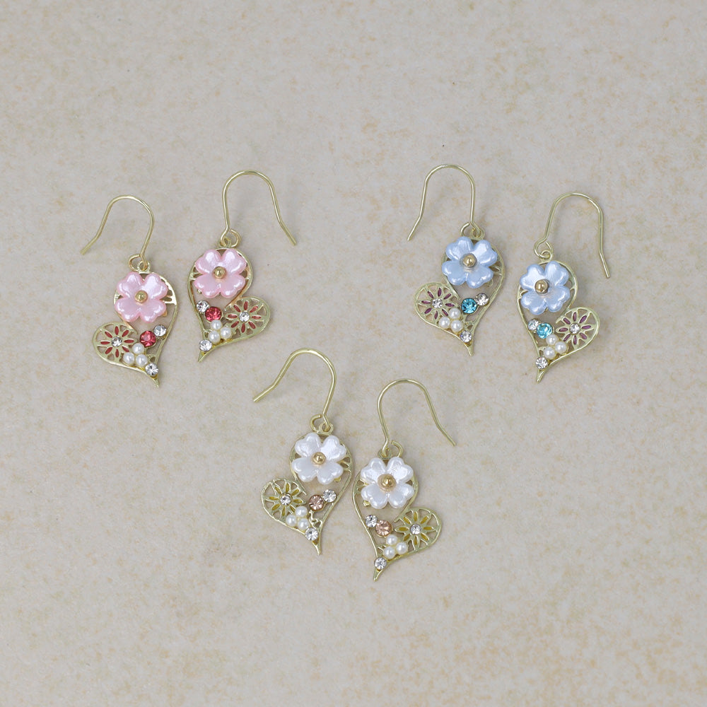 Blooming Heart Drop Earrings