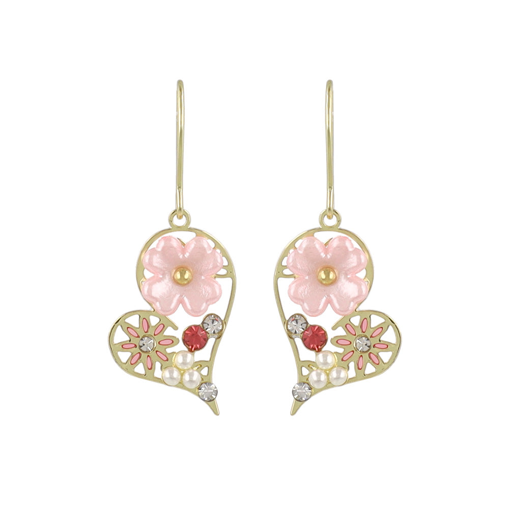 Blooming Heart Drop Earrings
