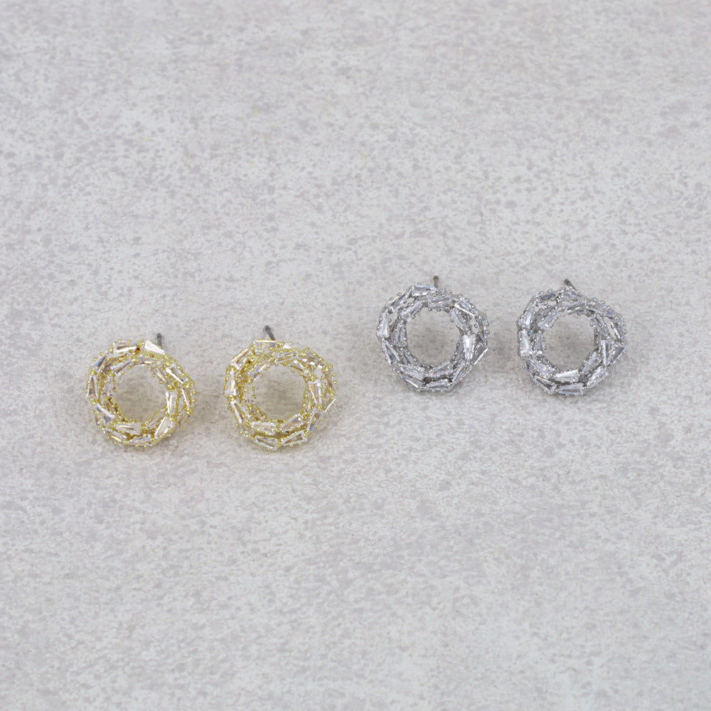 CZ Swirl Stud Earrings