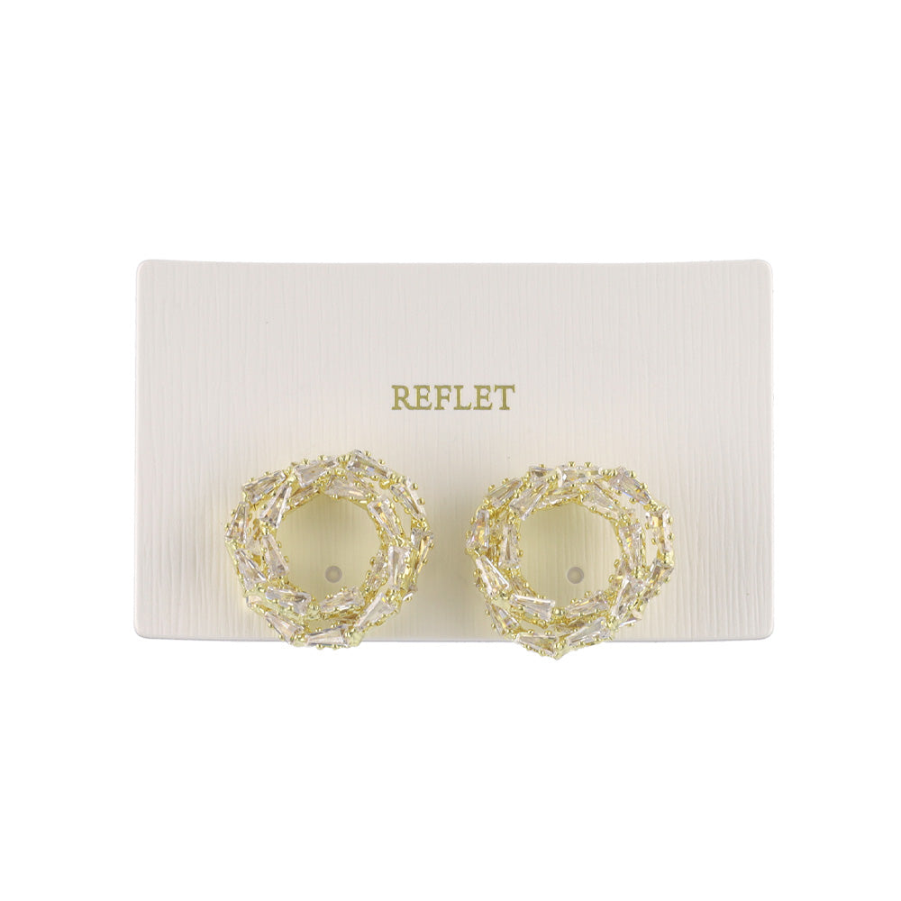 CZ Swirl Stud Earrings
