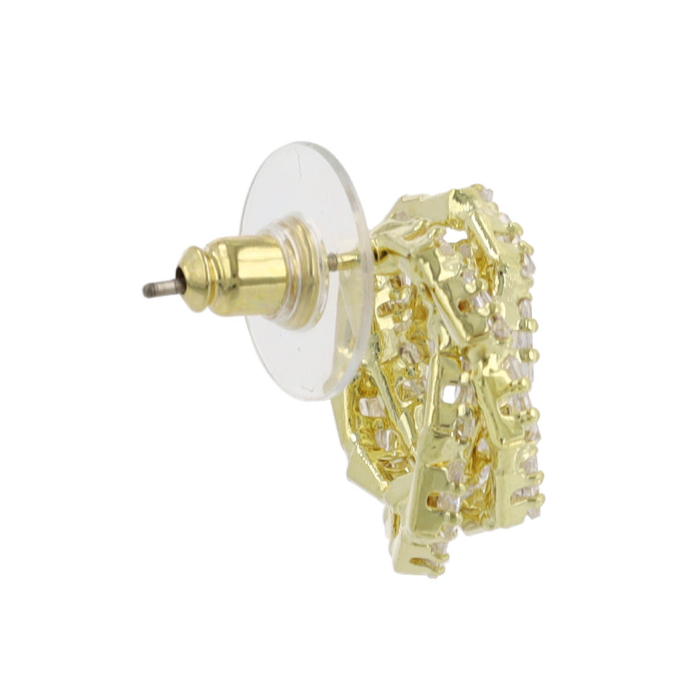CZ Swirl Stud Earrings