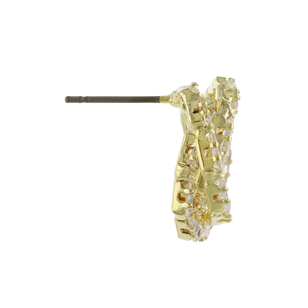CZ Swirl Stud Earrings