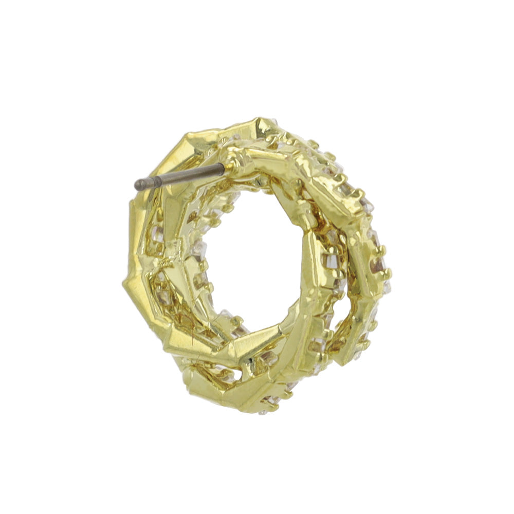 CZ Swirl Stud Earrings