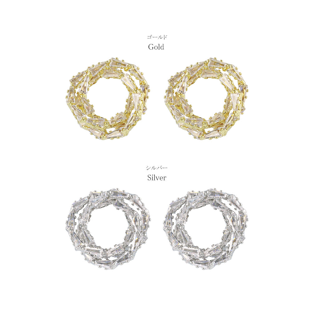 CZ Swirl Stud Earrings