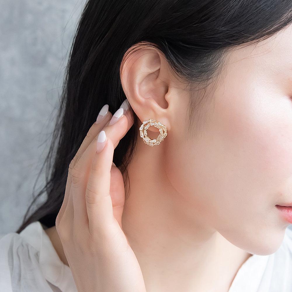 CZ Swirl Stud Earrings