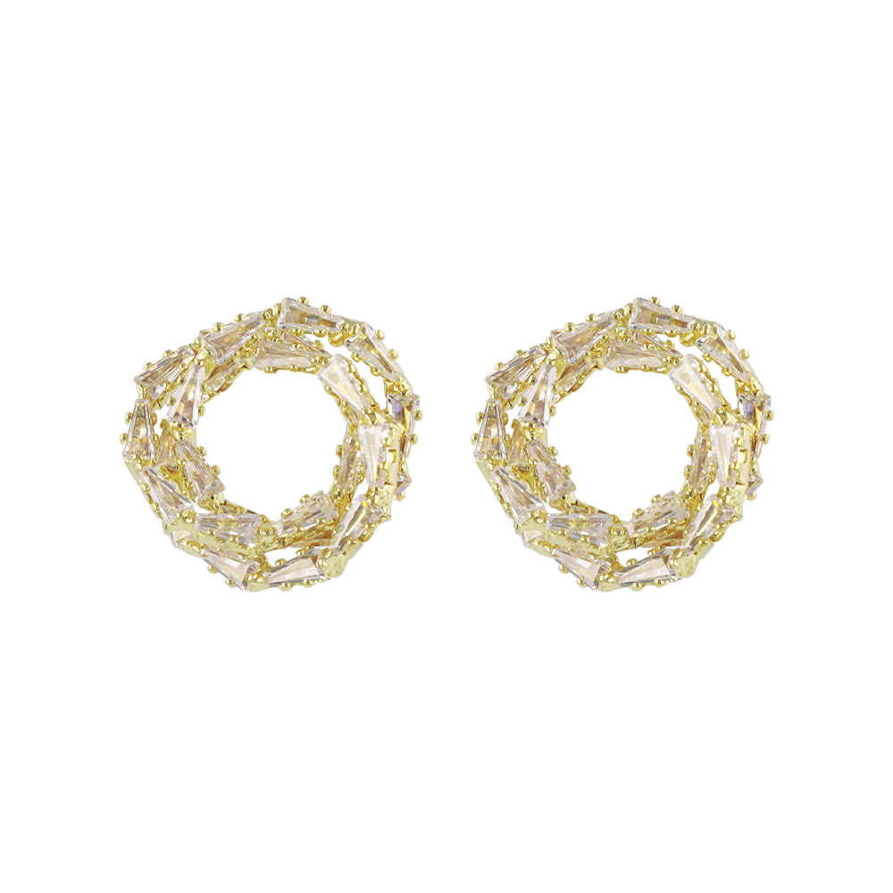 CZ Swirl Stud Earrings