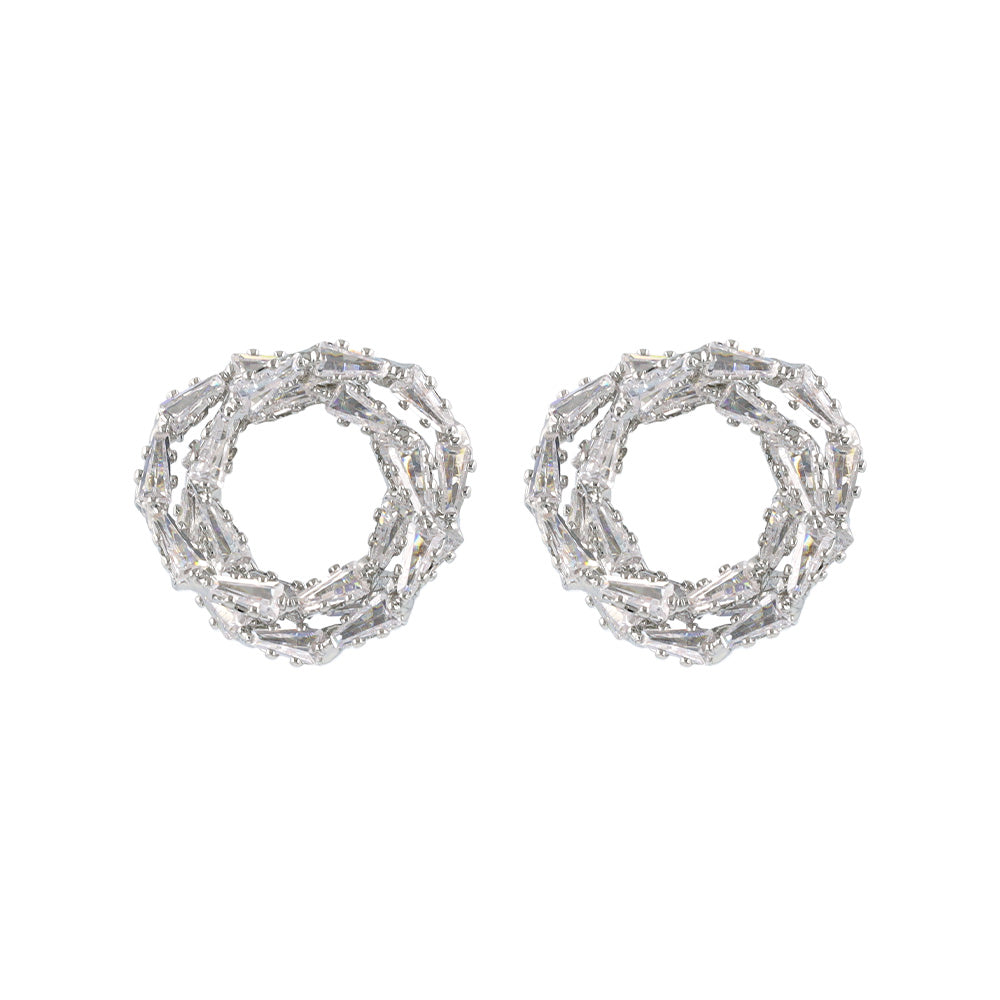CZ Swirl Stud Earrings