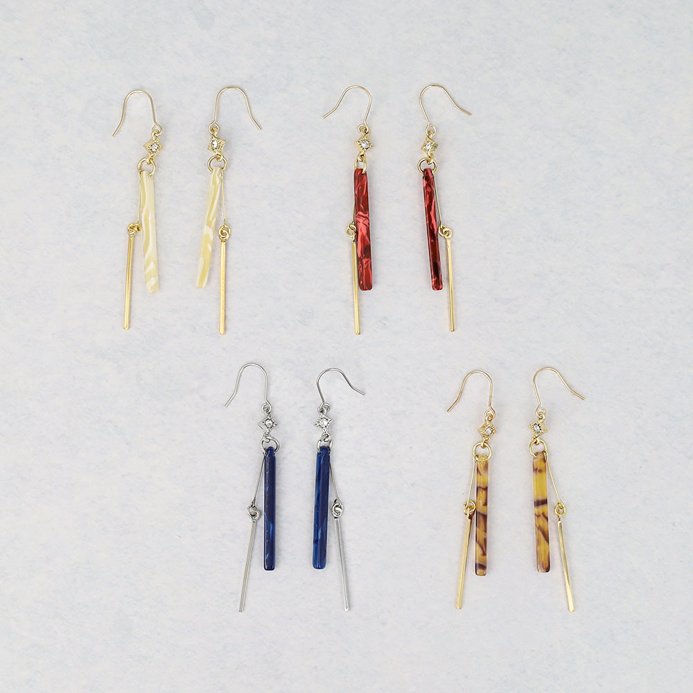 Marble Stick Drop Earrings