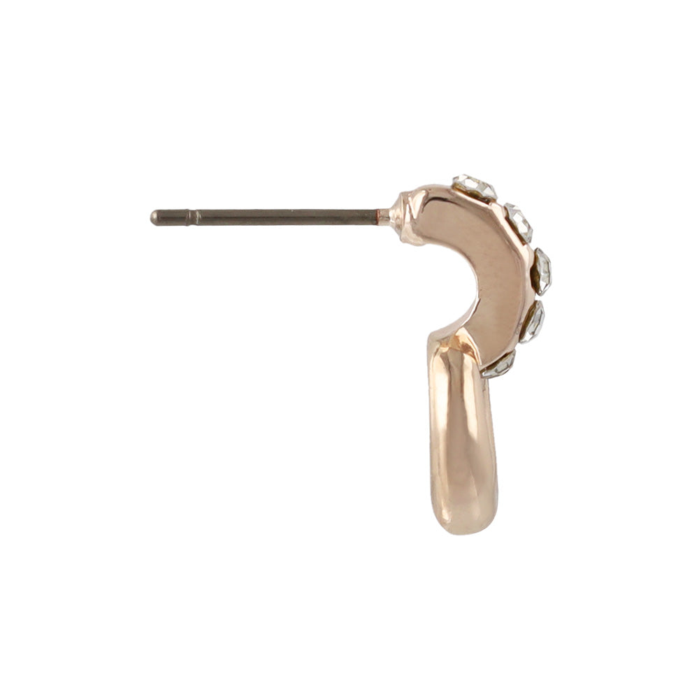 Rose Silver Diamante Door Knocker Earrings