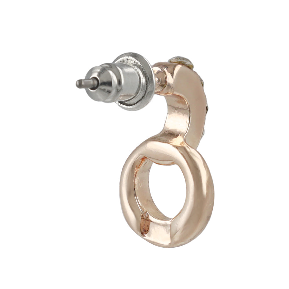 Rose Silver Diamante Door Knocker Earrings
