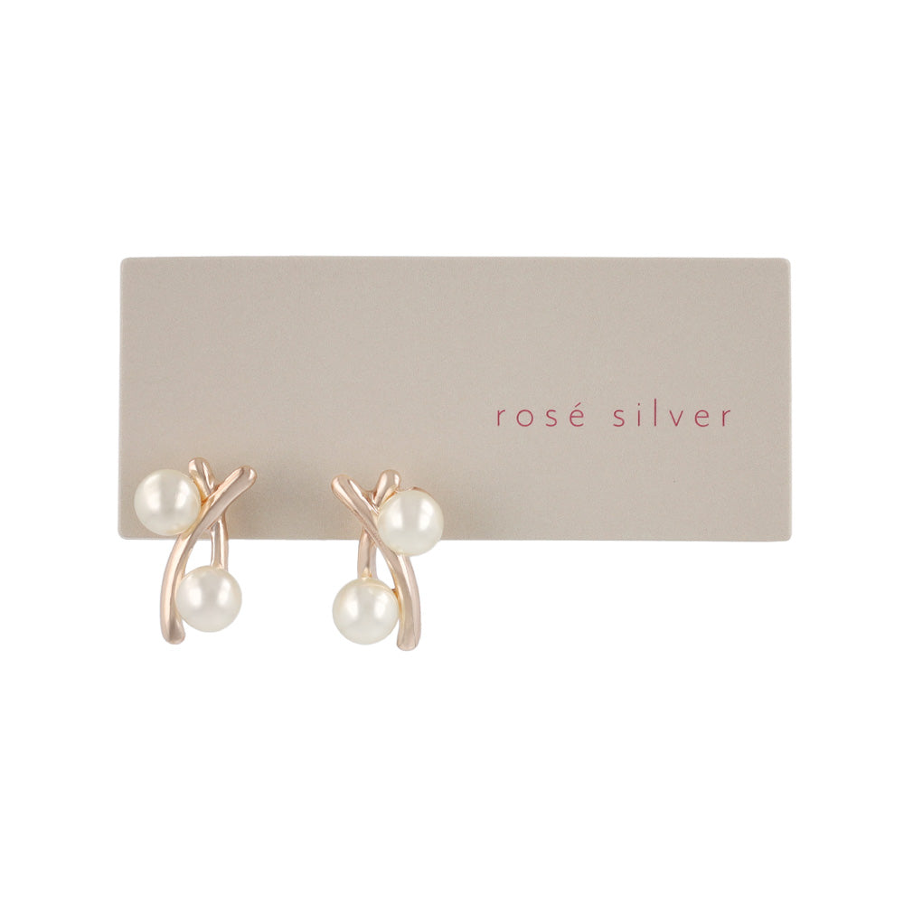 Rose Silver Pearlized X Earrings