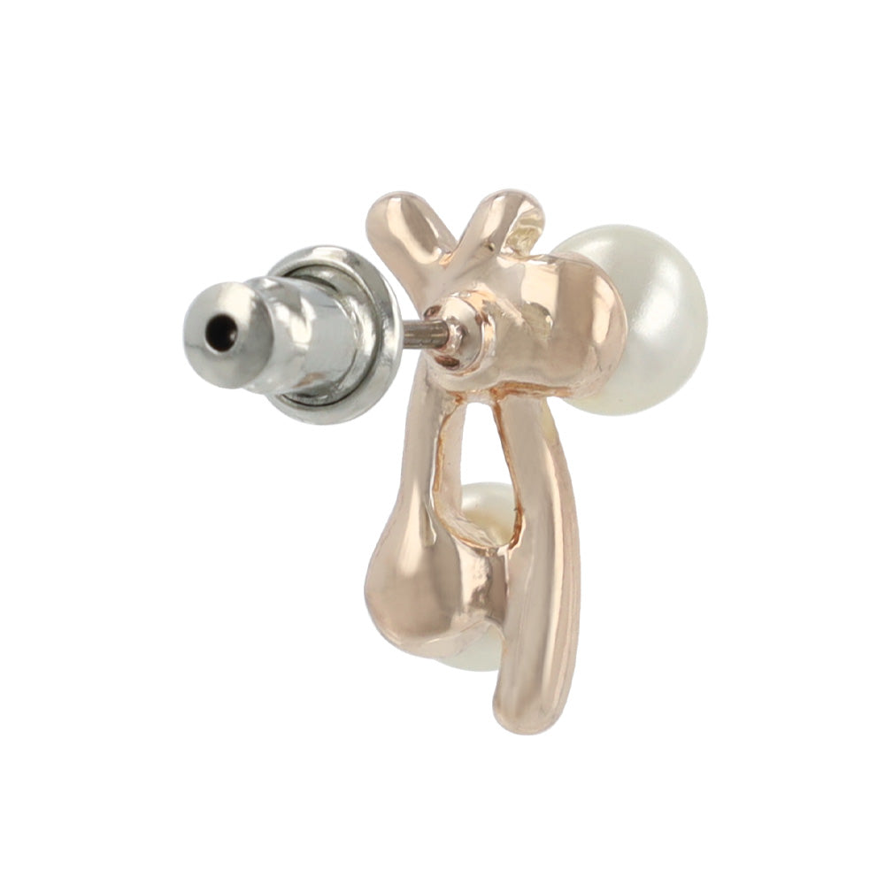 Rose Silver Pearlized X Earrings