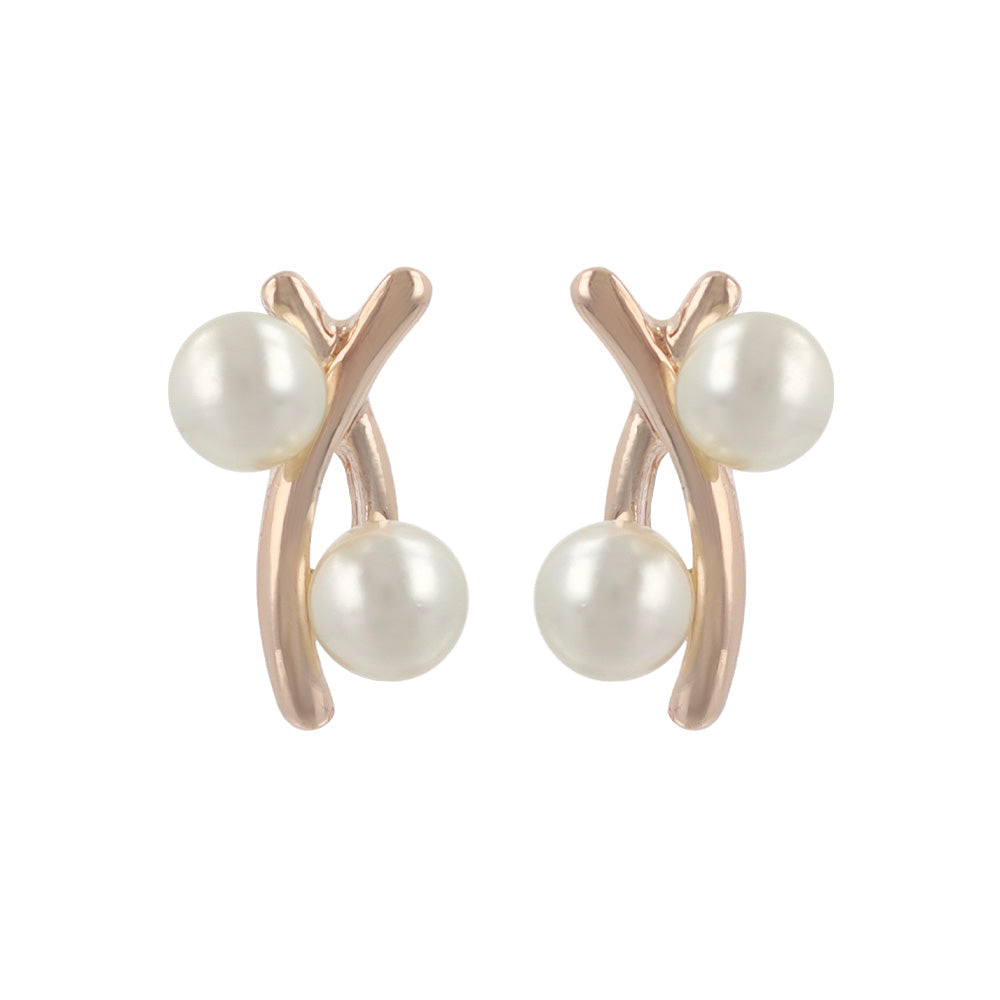 Rose Silver Pearlized X Earrings