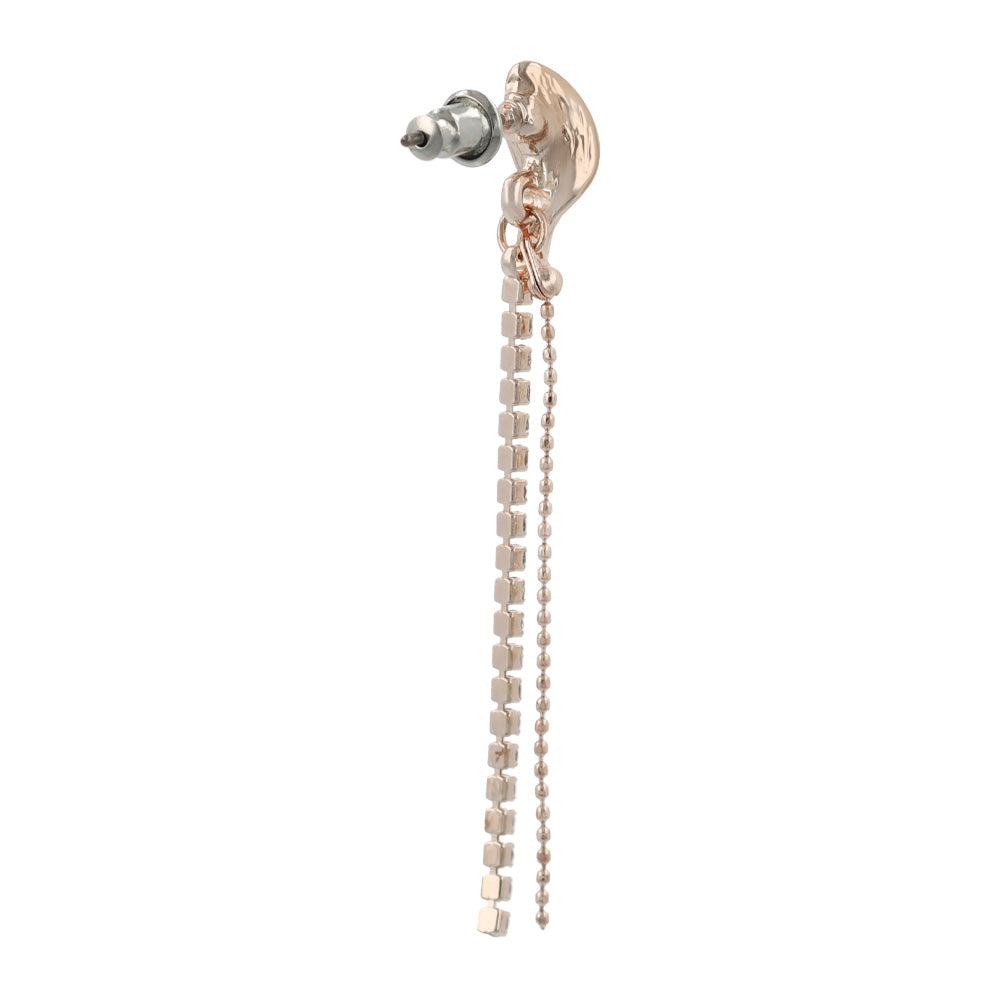 Rose Silver Double Row Drop Earrings
