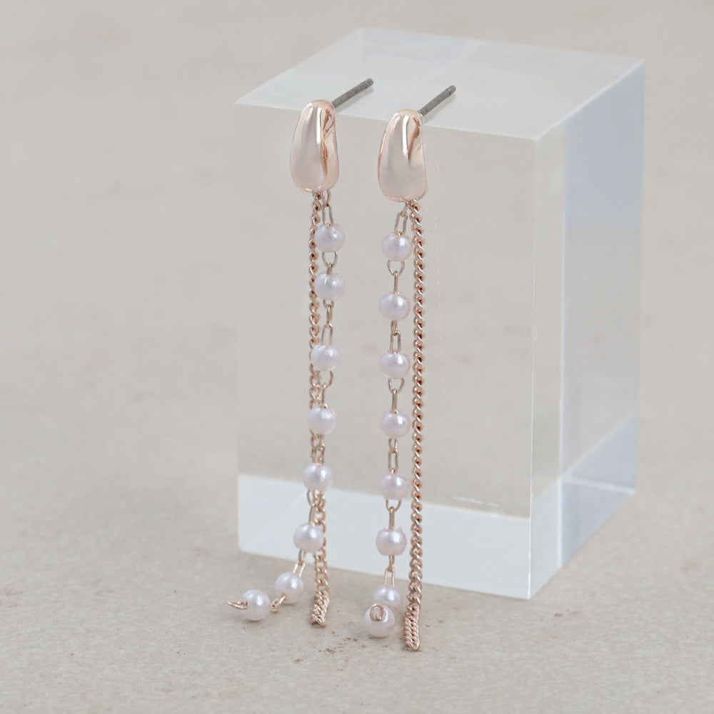 Rose Silver Double Threader Earrings