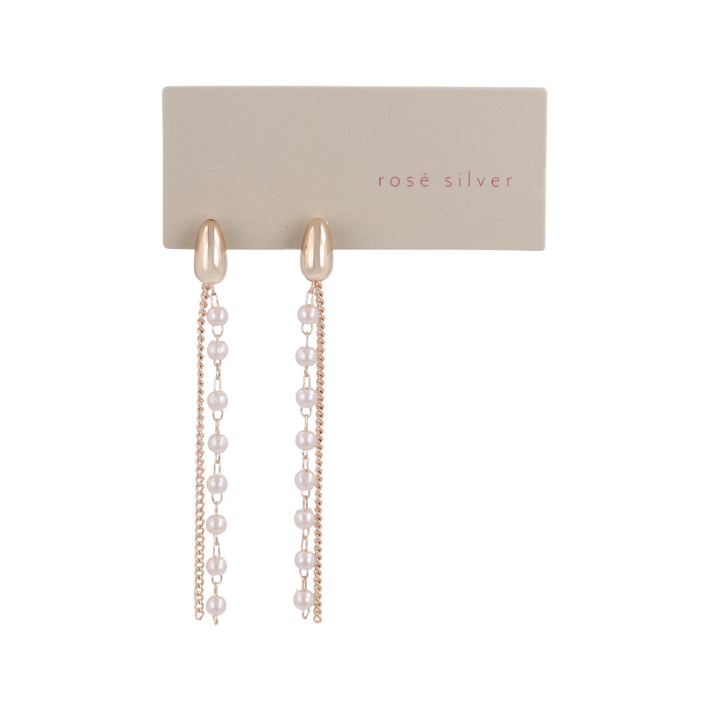 Rose Silver Double Threader Earrings