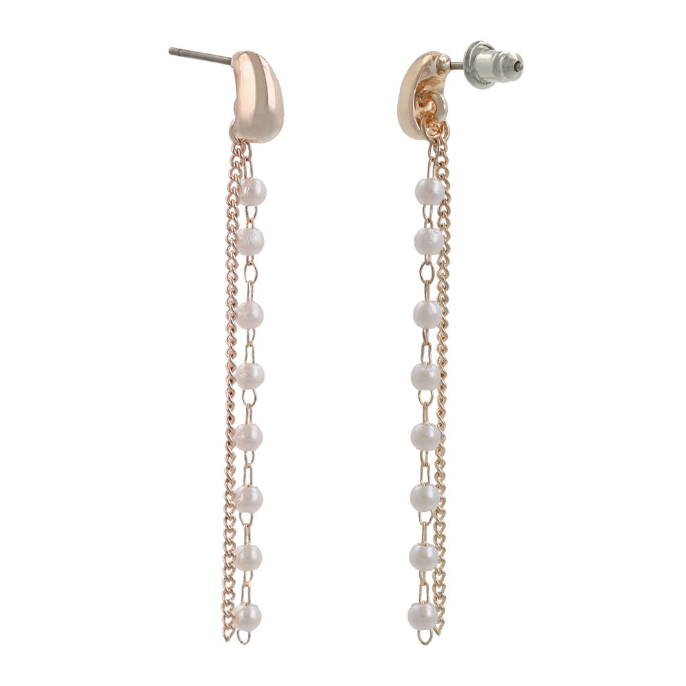 Rose Silver Double Threader Earrings