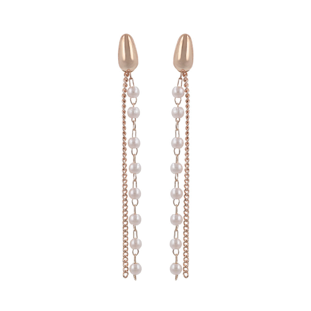 Rose Silver Double Threader Earrings